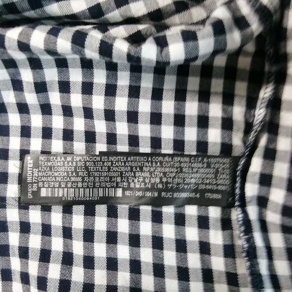 Zara black & white gingham flannel tunic/dress M - Picture 5 of 6